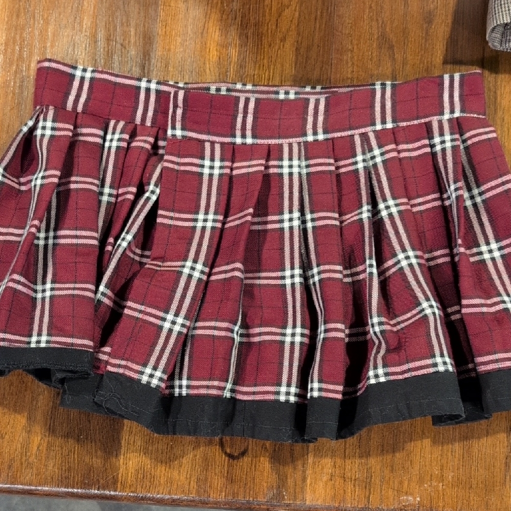 Spirit Red and Black Checkered Mini Skirt